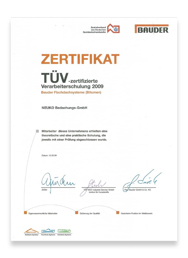 Bauder Flachdachsysteme (Bitumen)