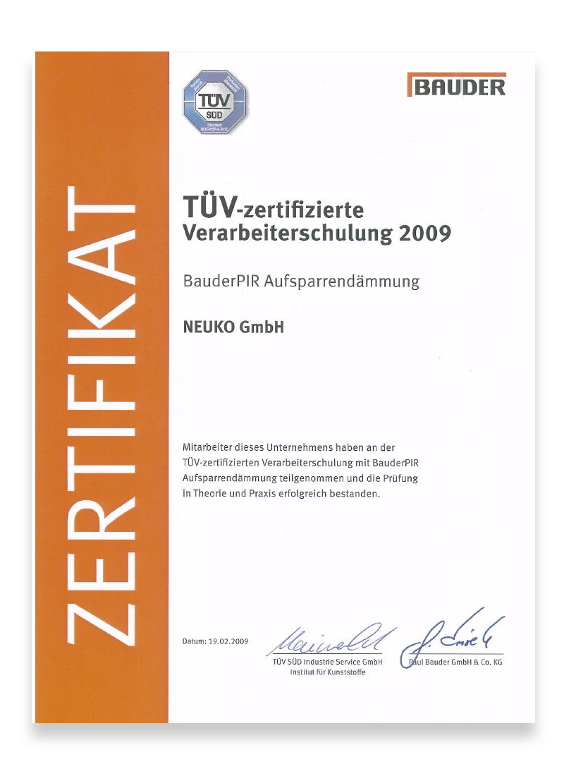 Bauder PIR Aufsparrendämmung