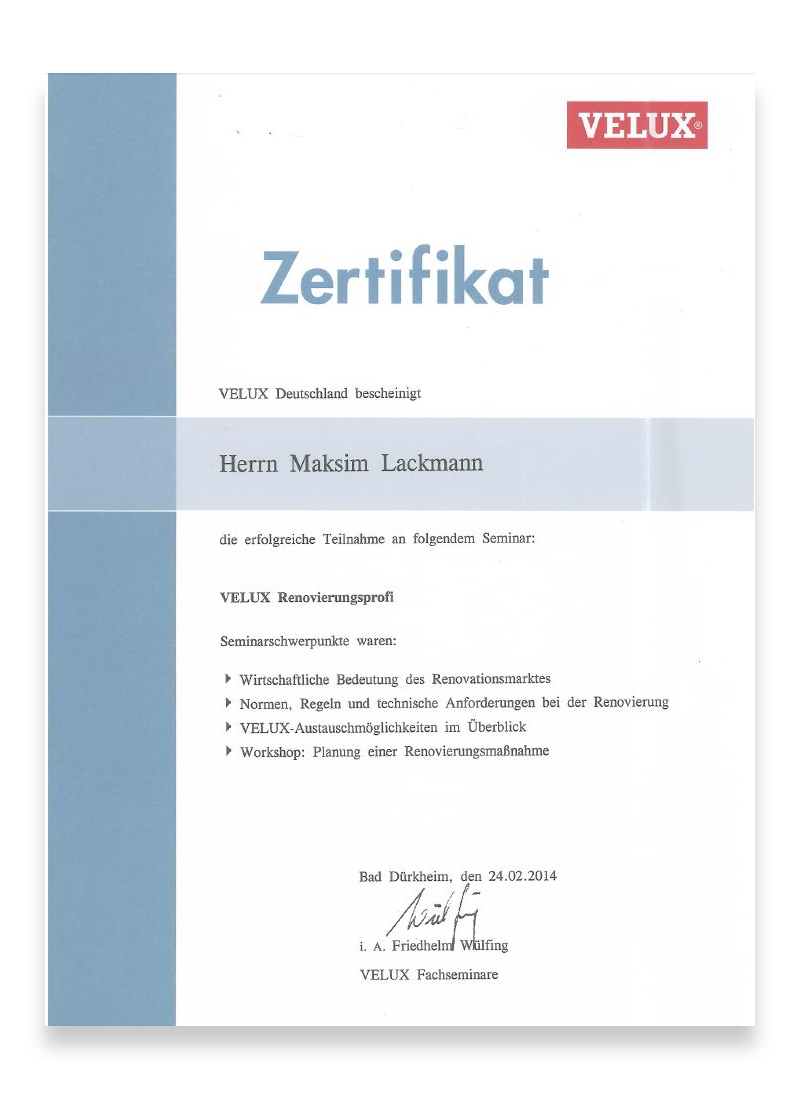 Velux Renovierungsprofi